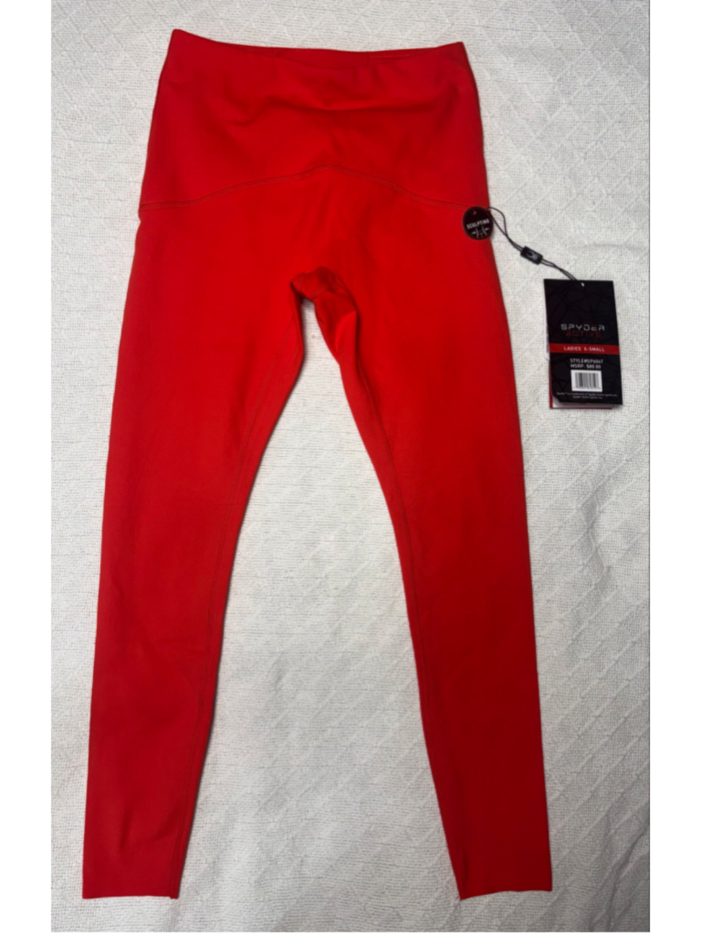 Spyder Active Sculpting Leggings Red XS NWT Activewear Yoga Running Tights